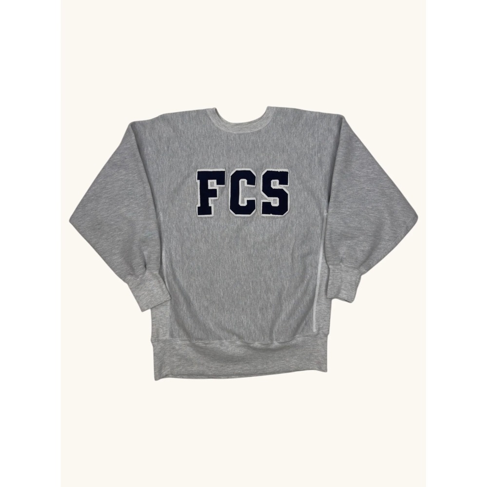 Champion Reverse Weave FCS Patch Sweatshirt Gray XL Crew Neck Pullover